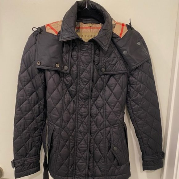 Burberry Short Finsbridge Jacket w/Hood Black XS
